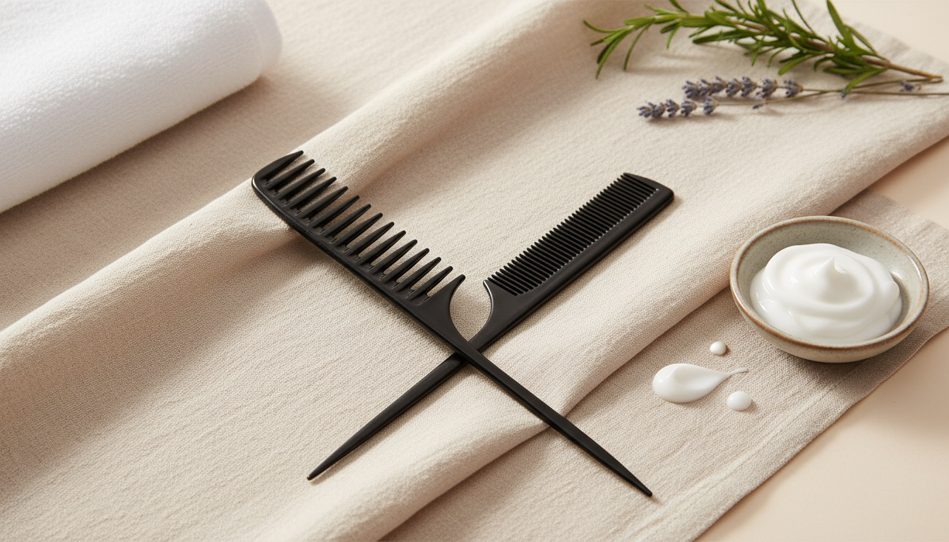 2-Piece Wig Comb Set: Wide-Tooth + Pointed Tail