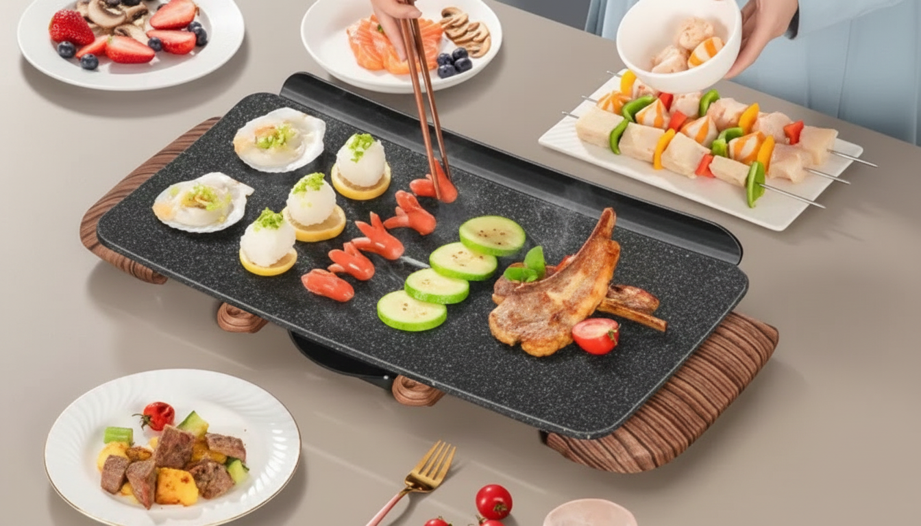 High-Capacity Electric BBQ Grill for Indoor/Outdoor Use